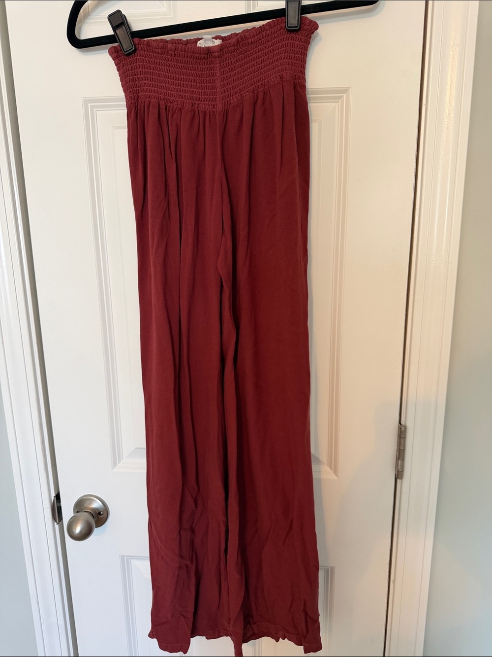 Wide-Leg Smocked Waist Pants